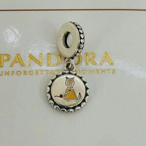 🌞📖Pandora Cat Stick Figure Dangle Charm